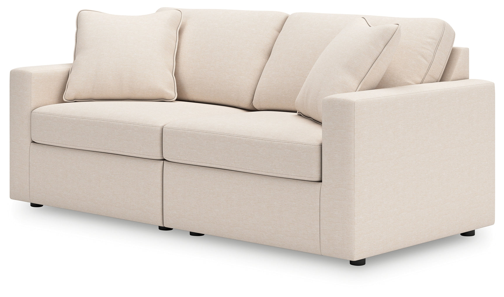 Detail of Modmax Oyster 2-Piece Sectional sofa upholstery and cushions
