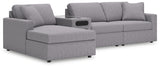 Modmax Granite Performance Fabric 4-Piece Sectional with Chaise, front view