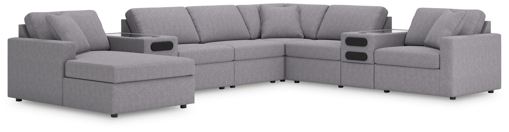 main front view of sectional with chaise