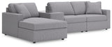 Modmax Granite Performance Fabric 4-Piece Sectional with Chaise, front view