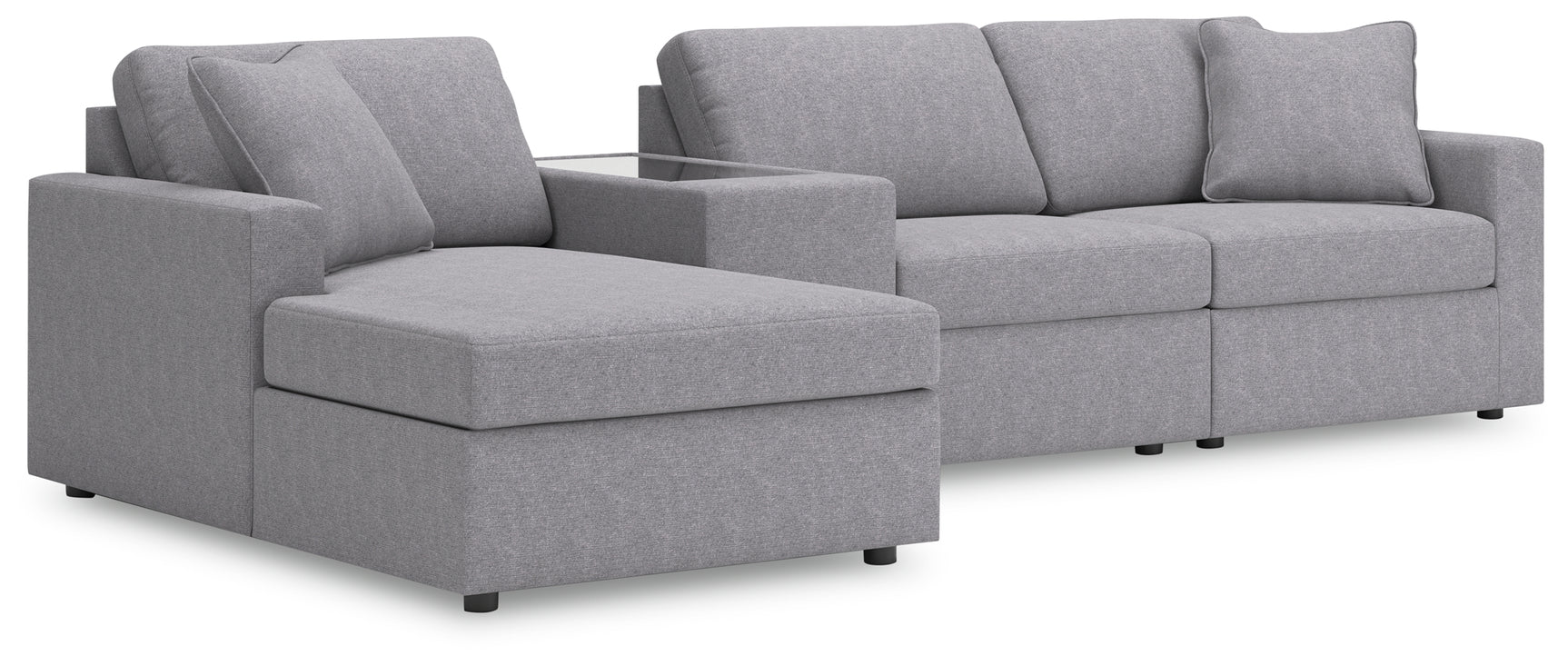 Modmax Granite Performance Fabric 4-Piece Sectional with Chaise, front view