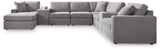 Detail of sectional hardware and cushions