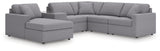 modmax granite performance fabric 6-piece sectional with chaise sofa main view