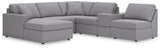 room view of Modmax granite sectional sofa with chaise