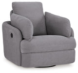 Side view of Modmax Granite Performance Fabric Next-Gen Nuvella Swivel Glider Chair