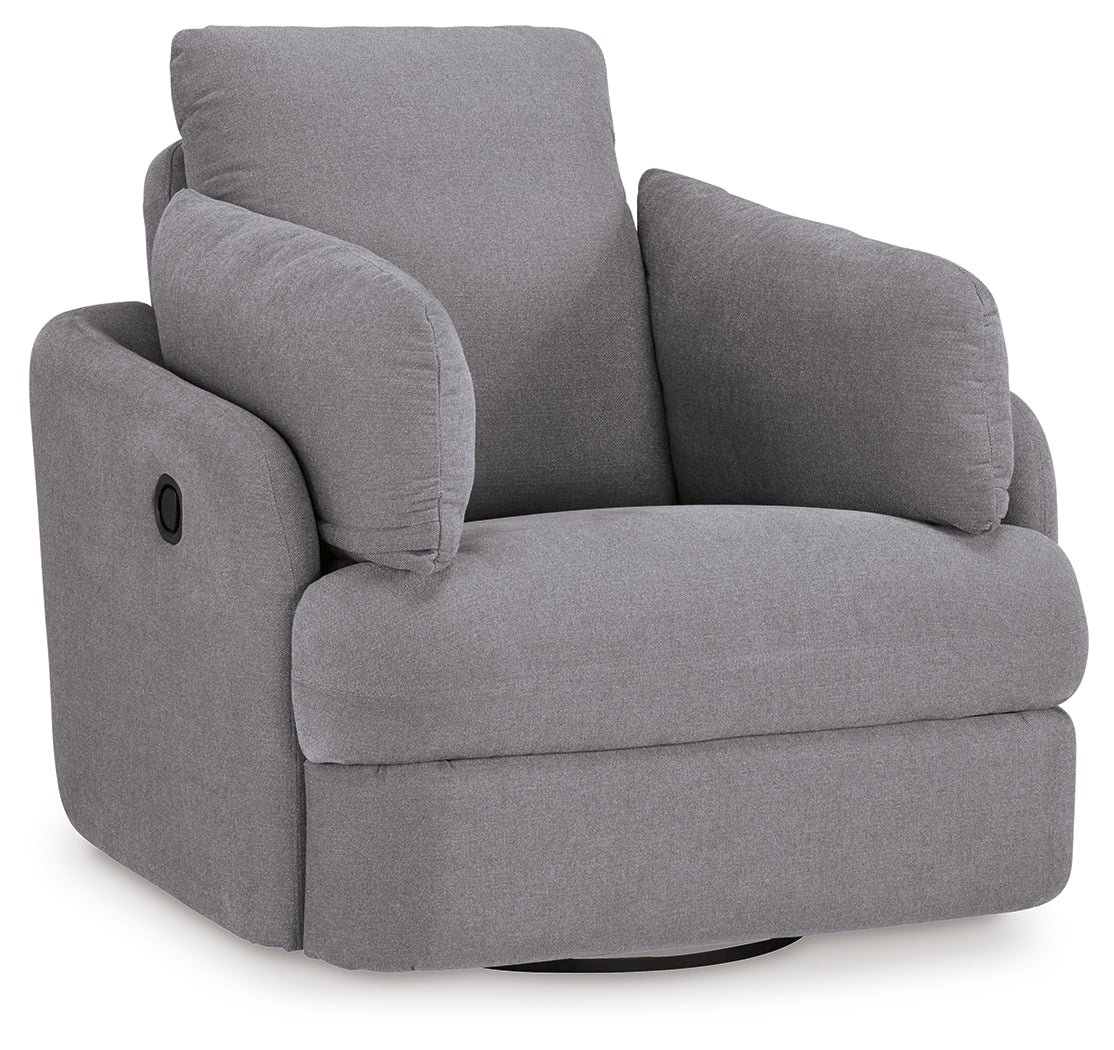 Side view of Modmax Granite Performance Fabric Next-Gen Nuvella Swivel Glider Chair