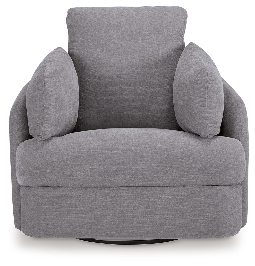 Head-on view of Modmax Granite Performance Fabric Next-Gen Nuvella Swivel Glider Chair
