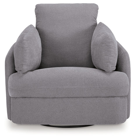 Head-on view of Modmax Granite Performance Fabric Next-Gen Nuvella Swivel Glider Chair