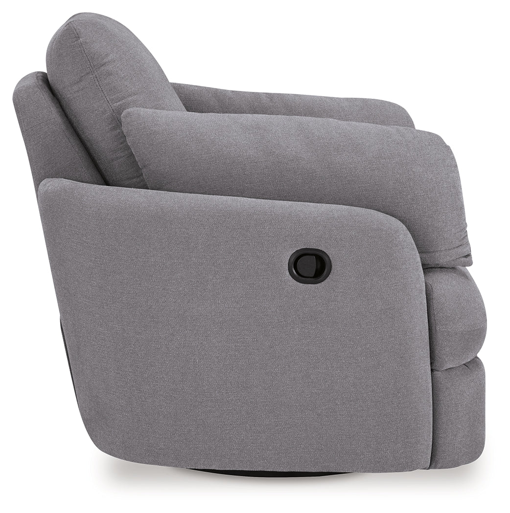 Side detail of Modmax Granite Performance Fabric Next-Gen Nuvella Swivel Glider Chair