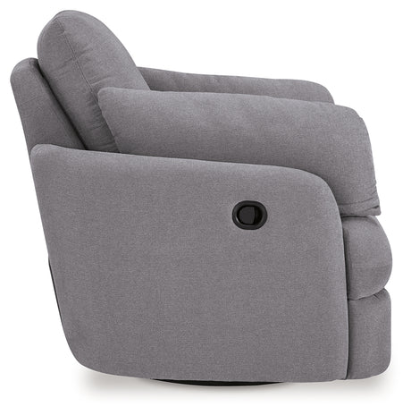 Side detail of Modmax Granite Performance Fabric Next-Gen Nuvella Swivel Glider Chair