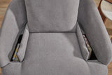 Close-up of storage detail on Modmax Granite Performance Fabric Next-Gen Nuvella Swivel Glider Chair