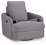 Modmax Granite Performance Fabric Next-Gen Nuvella Swivel Glider Chair reclining angle