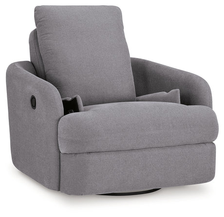 Modmax Granite Performance Fabric Next-Gen Nuvella Swivel Glider Chair reclining angle