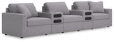side view of Modmax 5-Piece Sectional Sofa showing USB port and armrest