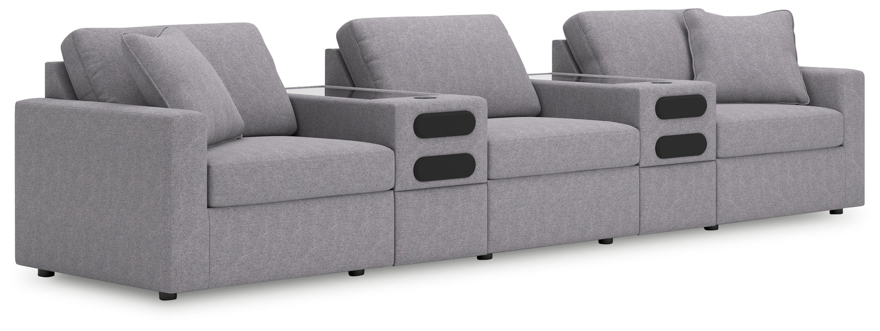 side view of Modmax 5-Piece Sectional Sofa showing USB port and armrest