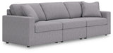 Side view of Modmax Granite Next-Gen Nuvella 3-Piece Sectional Sofa
