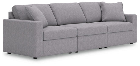 Side view of Modmax Granite Next-Gen Nuvella 3-Piece Sectional Sofa