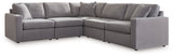 Side profile of Modmax Granite 5-Piece Sectional Sofa highlighting fabric texture