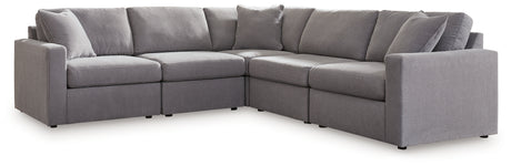 Side profile of Modmax Granite 5-Piece Sectional Sofa highlighting fabric texture