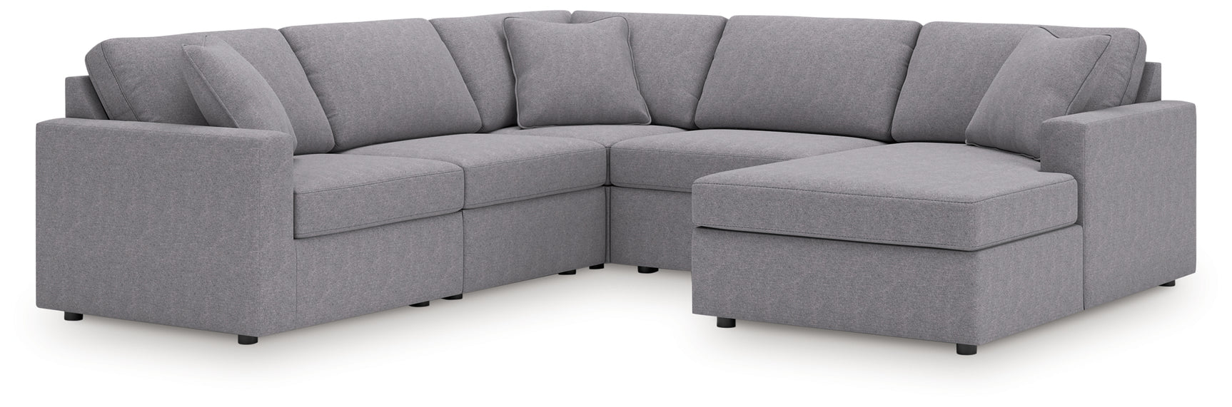 angled view of Modmax Granite 5-Piece Sectional Sofa with Chaise