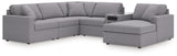 Side angle of Modmax Granite Performance Fabric Sectional Sofa with Chaise