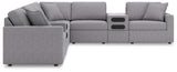 Front close-up of granite fabric on sectional sofa