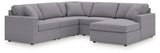 living room view with Modmax Granite sectional and chaise