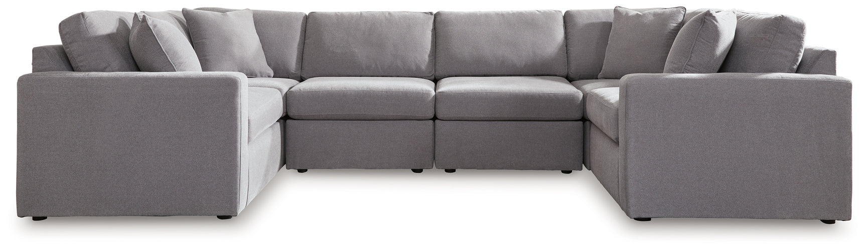 Side perspective highlighting sectional's USB charging port