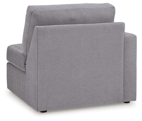Back detail view of sectional sofa cushions