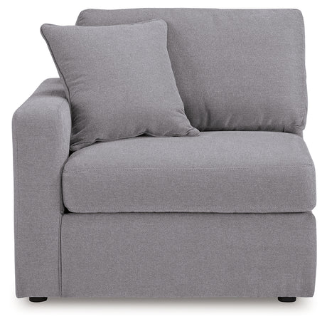 Main view of sectional sofa showing granite upholstery