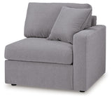 Detail view of reversible seat cushions on sectional