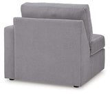 Back view of sectional sofa in granite color