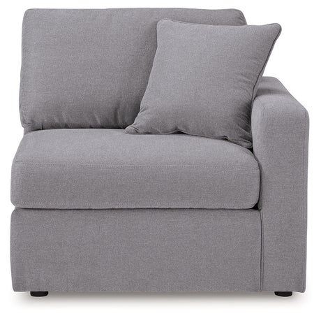 Detail view of Modmax Granite sectional sofa upholstery and cushions