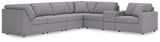 main view of sectional sofa with USB port and audio controls