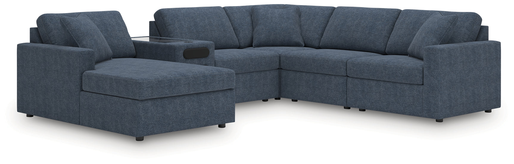 angled main view of Modmax 6-piece sectional sofa in Ink fabric