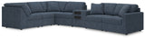 side view of sectional sofa showing fabric and seating
