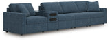 Close-up of reversible loose back pillows on sectional
