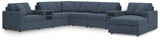 Close-up of Modmax Ink performance fabric and stitching detail on sectional