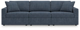 Head-on detailed view of sectional cushions