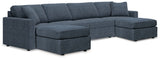Modmax Ink 4-Piece Sectional Sofa with Ottoman detailed stitching view