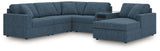 side view of Modmax 6-piece sectional sofa showing chaise and upholstery details