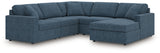 Side upholstery swatch view of Modmax Ink 5-Piece Sectional Sofa