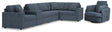 Side view of Modmax Ink 6-Piece Sectional Sofa with Recliner