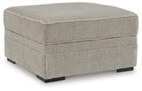 Calnita Sisal 2-Piece Sectional with Ottoman — angled view