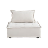 Inman beige modular accent chair front view