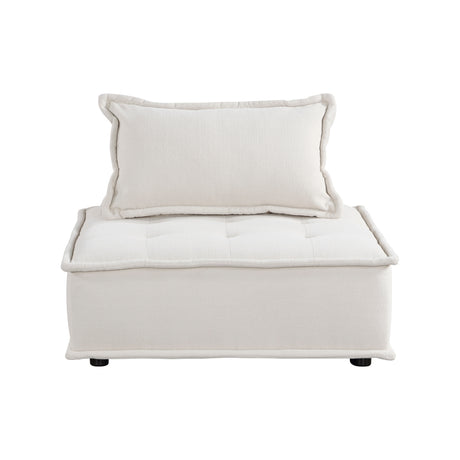 Inman beige modular accent chair front view
