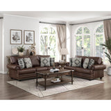 Franklin Dark Brown Sofa main front view showing cushions
