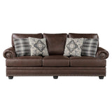 Franklin Dark Brown Sofa front view showing seating area