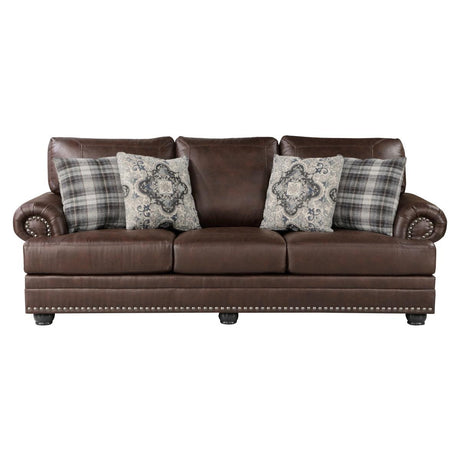 Franklin Dark Brown Sofa front view showing seating area