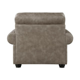 Close-up of polished microfiber upholstery on Franklin Gray Chair